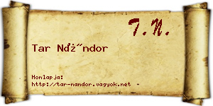 Tar Nándor névjegykártya